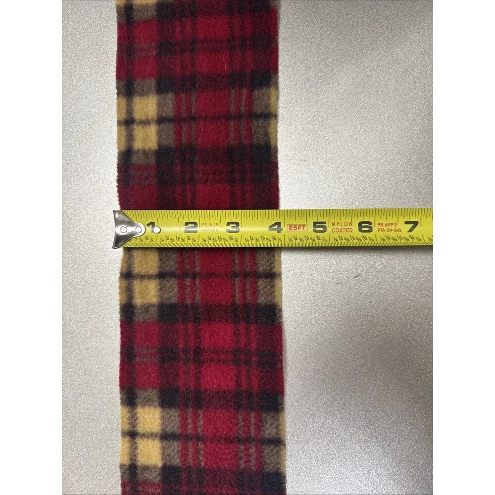 Plaid Fleece Doll Scarf - Classic Red & Tan Tartan Accessory